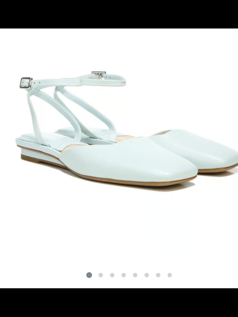 Franco Sarto White Square-Toe Ankle-Strap Flats